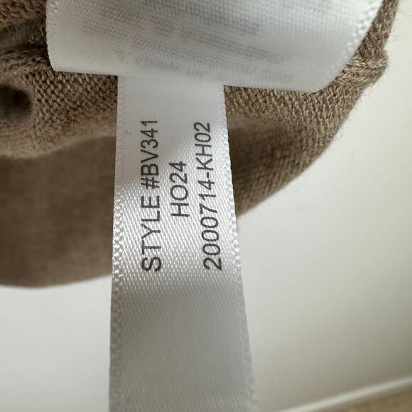 J.Crew Cotton Ruffleneck Sweater Classic Preppy Minimalist Beige Tan Medium NWT - Picture 9 of 11